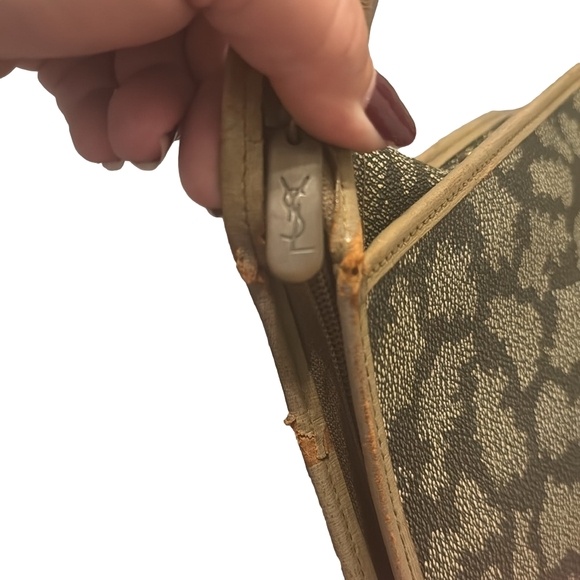 Vintage YSL Yves Saint Laurent Giraffe Print Leather Clutch Pouch - Picture 6 of 7